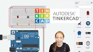 Pushbutton Digital Input With Arduino in Tinkercad [upl. by Alyakim]