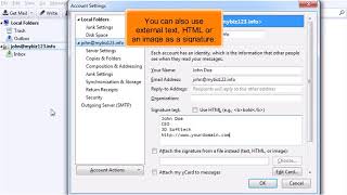 Thunderbird How to Configure a Signature [upl. by Enilamme394]