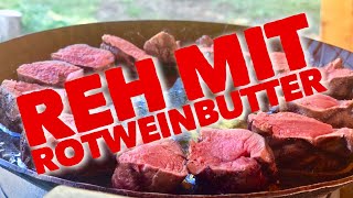 REHRÜCKEN vom GRILL mit Rotweinbutter  Klaus grillt [upl. by Erual]