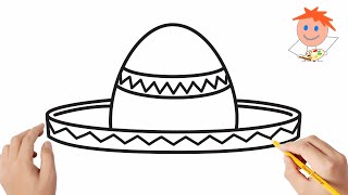 How to draw a sombrero  Easy drawings [upl. by Schug]