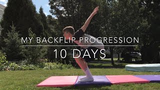 MY BACKFLIP PROGRESSION 10 DAYS [upl. by Kliment]