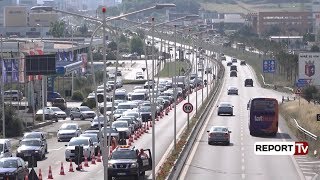 Report Tv  Rifillojnë punimet të hënën bllokohet sërish autostrada Tiranë  Durrës [upl. by Idner45]