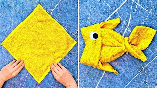 32 CUTE AND EASY TOWEL FOLDING IDEAS [upl. by Uaerraj]