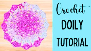 How to Crochet a Simple Doily  DIY Crochet Doilies [upl. by Kassie229]