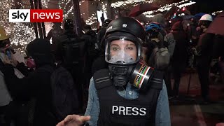 Tear gas and explosions as Black Lives Matter protests erupt in Portland [upl. by Cowey698]