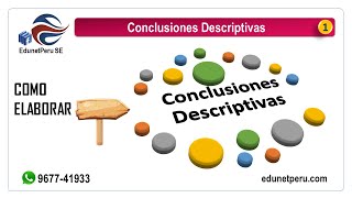 Como Elaborar Conclusiones Descriptivas [upl. by Aeila]