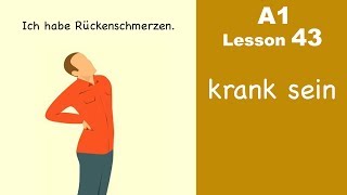 Learn German  krank sein  German for beginners  A1  Lesson 43 [upl. by Intosh943]