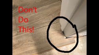 How to install laminate flooring around doors and cabinets [upl. by Osnofledi618]