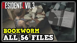 RE3 Remake All File Locations In Resident Evil 3 Remake Bookworm Trophy  Achievement [upl. by Dolloff]