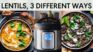 HOW TO COOK LENTILS IN THE INSTANT POT [upl. by Adanama687]