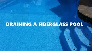 Draining a Fiberglass Pool [upl. by Ynaittirb]