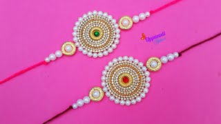 How To Make Beautiful Rakhi At Home  DIY  Rakhi Making ideas For Raksha Bandhan  uppunutihome [upl. by Lletnwahs]