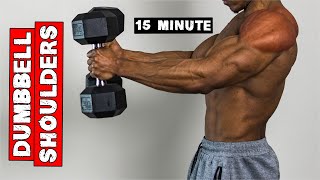 15 Minute Dumbbell Shoulders Workout At Home  No Bench Needed [upl. by Teillo]