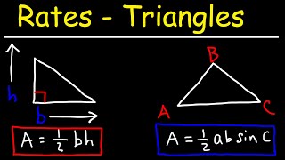 Related Rates  Area of a Triangle [upl. by Treblah]