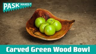 Carved Green Wood Bowl [upl. by Rasure]