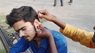 Deep Ear Cleaning By The Famous Street Barber from KolkataPart 1 [upl. by Calli664]