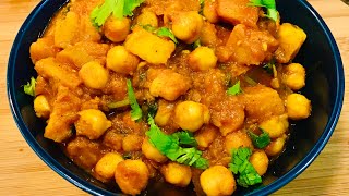 EASY CHICKPEA CURRY WITH POTATOES USING CANNED BEANS  QUICK ALOO CHANA MASALA RECIPE [upl. by Daenis]