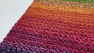 EASY Crochet Stitch For Blankets and Scarfs  Beginner Crochet  Thicket Stitch [upl. by Kaile]