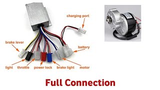 Ecycle 24V 250W Motor Controller Full Connection Step by Step [upl. by Livi]