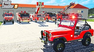 UPGRADING NEW FIRE STATION KST MAP  LADDER TRUCKS  FARMING SIMULATOR 2019 [upl. by Ardnossac]