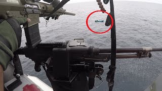 Coast Guard Helicopter Sniper vs Narco Vessel  Warning Shots Stop Smugglers During Helicopter Chase [upl. by Strephon160]