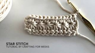 The Star Stitch worked flat  Crochet tutorial [upl. by Anaitat]