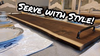 Make a Serving Board  Live Edge Walnut  Charcuterie Board Cheese Board [upl. by Ignacio]