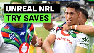 Unreal try saves from the 2021 NRL season [upl. by Sauers]