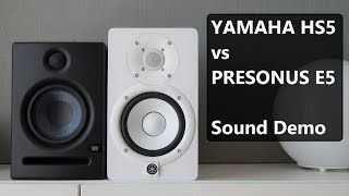 Yamaha HS5 vs Presonus Eris E5  Sound Demo [upl. by Mook]