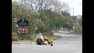 Running out of Road Full Race 3 Camera Angles Isle of Man Pre TT Classic Sidecar Road Racing 2014 [upl. by Marabelle]