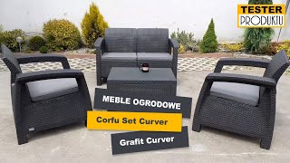 Meble Ogrodowe RATTAN CORFU SET CURVER GRAFIT CURVER KETER  PREZENTACJA [upl. by Akkinahs]