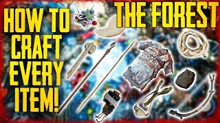 HOW TO CRAFT EVERY ITEM IN THE FOREST PS4 amp PC [upl. by Zuleika]