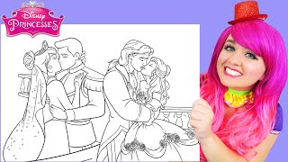 Coloring Disney Princess Weddings  Pencils [upl. by Anniken]