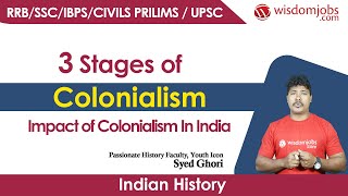 Stages of Colonialism  Three Stages of Colonization  Impact of Colonialism In India Wisdom jobs [upl. by Eadmund305]