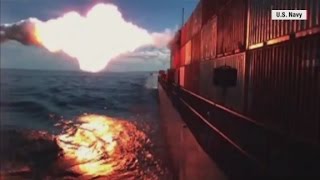 See Tomahawk missile strike a ship [upl. by Ientirb]