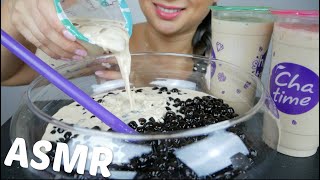 ASMR Giant Boba Milk Tea  Chewy amp Gulping Sounds  NO Talking Eating Sounds Mukbang  NE Lets Eat [upl. by Blackburn350]