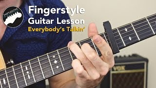 Fingerstyle Guitar Lesson  Harry Nilsson Acoustic quotEverybodys Talkinquot [upl. by Duwe552]