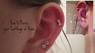 How I Pierced my Cartilage at Home Safely  Alyssa Nicole [upl. by Schweiker]