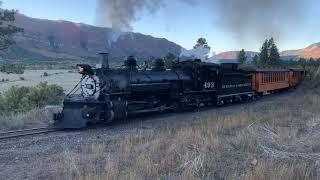 Durango amp Silverton Narrow Gauge Railroad  Locomotive 493 Durango to Rockwood [upl. by Syman279]