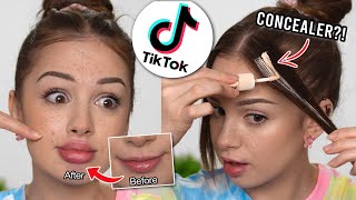 Testing VIRAL TIKTOK MAKEUP HACKS  Round 2 [upl. by Pearline]