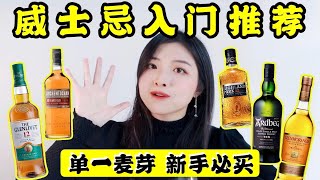 威士忌入门必买5瓶！单一麦芽新手推荐扫盲科普！｜Best Single Malt Whisky For Beginners [upl. by Barbuto]