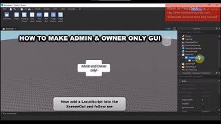 How to make an Admin GUI  Roblox Studio 2021 [upl. by Youngran]