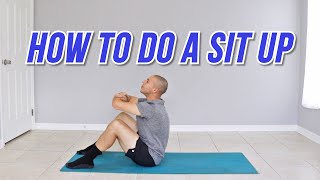 HOW TO DO A SIT UP  SIT UPS FOR BEGINNERS [upl. by Yllah]