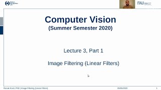 Image Filtering  Linear Filters Lecture 3 Part 1 [upl. by Linnet]