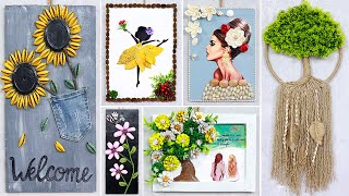 10 super easy Wall Hanging Craft Ideas with different Waste Material [upl. by Salvucci]