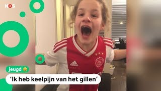 Superfan Esra dolblij na stunt van Ajax [upl. by Ynottirb975]