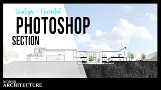 Section Rendering In Photoshop  Easy Architectural Section Rendering [upl. by Einnaffit]