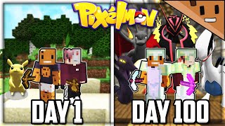 We Spent 100 Days in Minecraft PIXELMON Heres What Happened Duo Minecraft [upl. by Jerad]