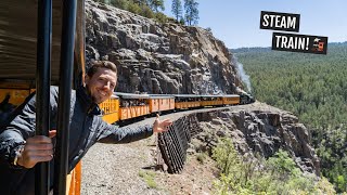 Riding the historic Durango amp Silverton Narrow Gauge Railroad in Colorado 🚂 Cascade Canyon Express [upl. by Aslehc]