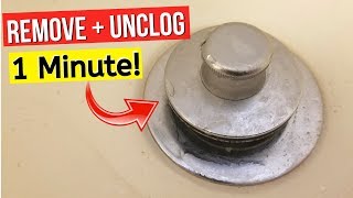 How To Easily Remove Bathtub Drain Plug Stopper amp UNCLOG DRAIN in 1 MINUTE Jonny DIY [upl. by Darom]